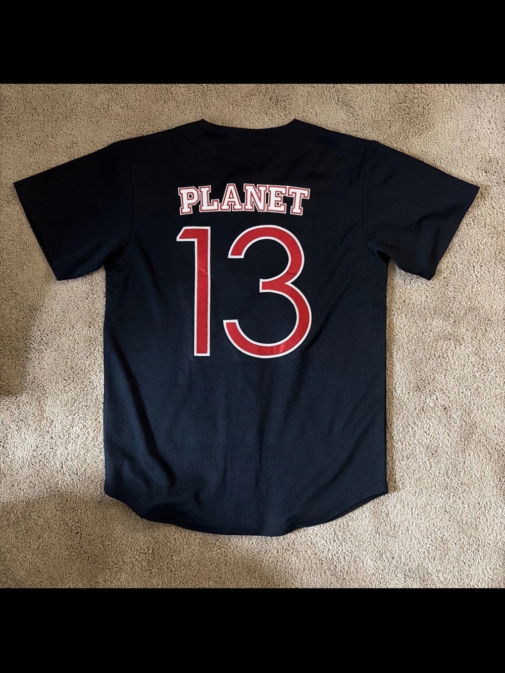 Black 'Planet 13' Graphic Baseball Jersey Las Vegas Nevada